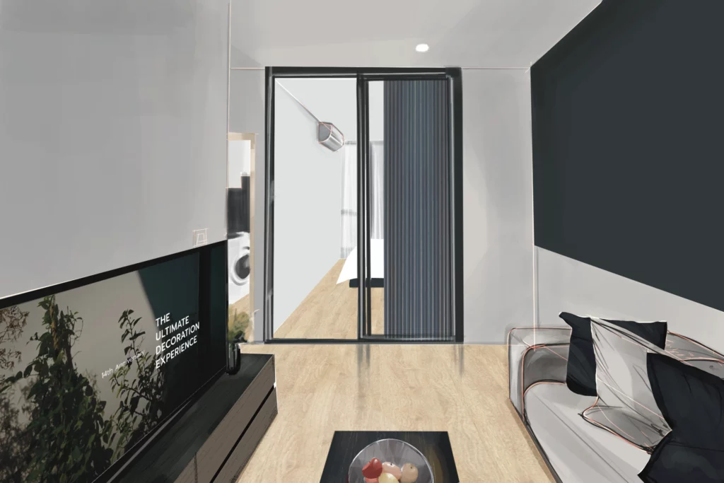 1 Bedroom : 28 sq.m. Skyrise ผ้าม่านกั้นห้อง วอลเปเปอร์ติดหนัง