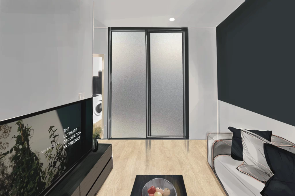 1 Bedroom : 28 sq.m. Skyrise ติดสติกเกอร์กั้นห้อง วอลเปเปอร์ติดหนัง