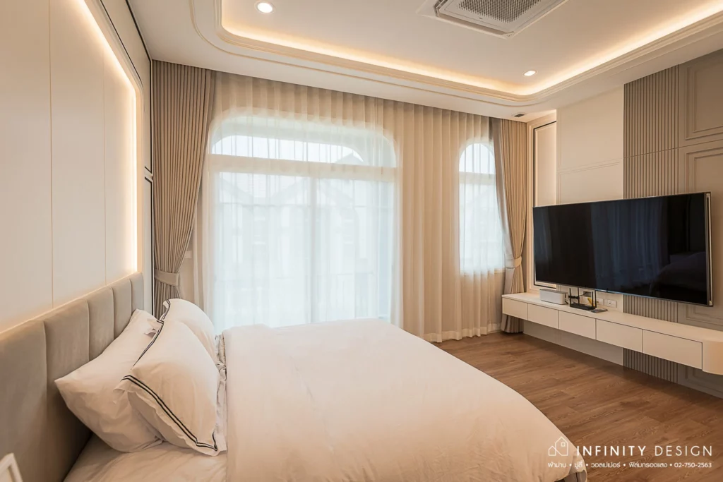 ห้องนอนใหญ่ตกแต่งสไตล์ Modern @ Grandio สุขสวัสดิ์-พระราม 3 | Infinity Design