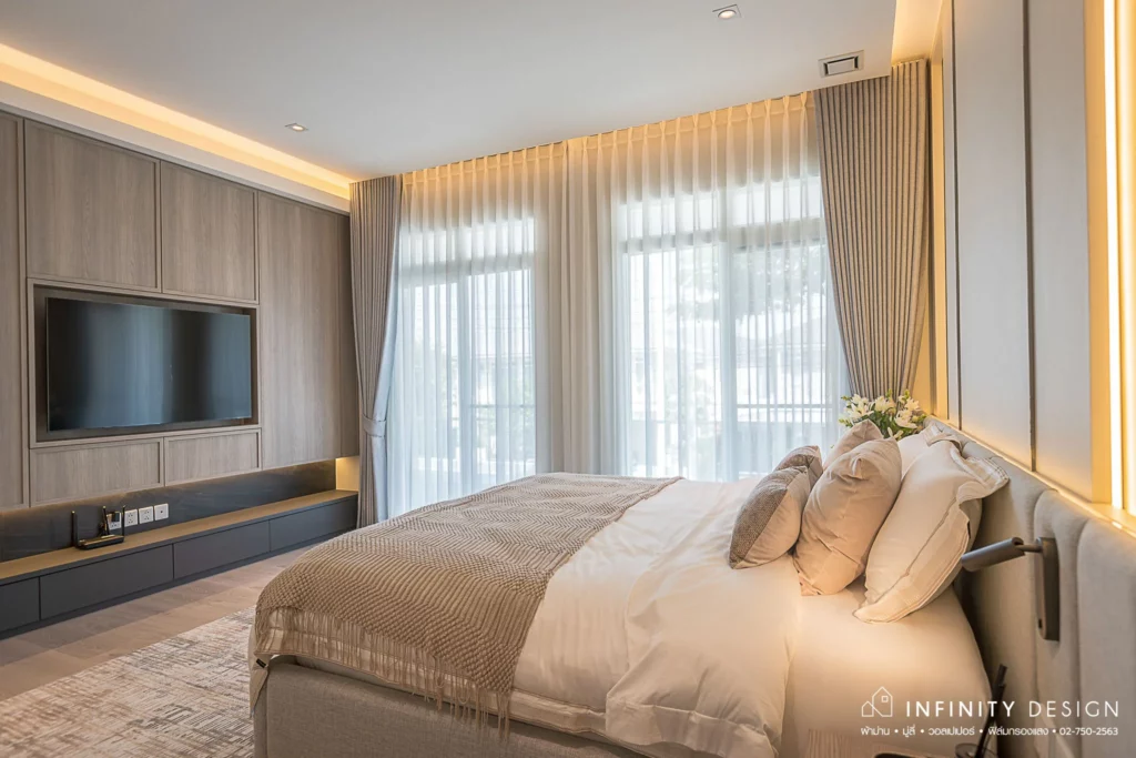 ห้องนอนสไตล์ Modern Luxury @ มัณฑนา บางนา-วงแหวน | Infinity Design ห้องนอนสไตล์ Modern Luxury @ มัณฑนา บางนา-วงแหวน
