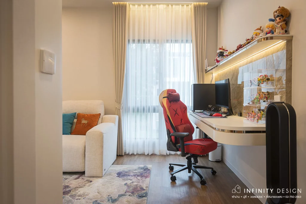 ห้องอเนกประสงค์ตกแต่งด้วยผ้าม่าน @ มัณฑนา บรมฯ-ทวีวัฒนา | Infinity Design ห้องอเนกประสงค์ตกแต่งด้วยผ้าม่าน @ มัณฑนา บรมฯ-ทวีวัฒนา