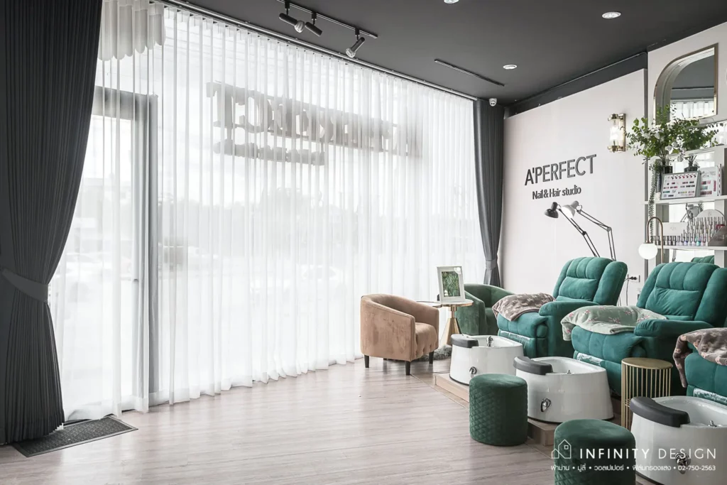 ผ้าม่าน 2 ชั้น @ A’Perfect Nail&Hair Studio | Infinity Design ผ้าม่าน 2 ชั้น @ A’Perfect Nail&Hair Studio
