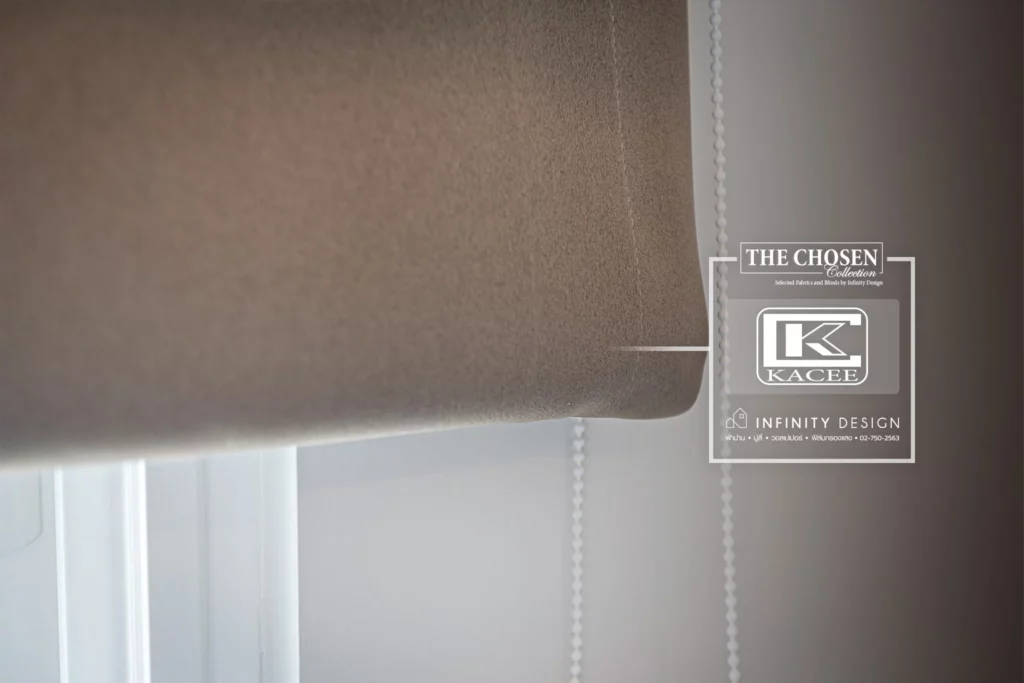ม่านพับเป็นชั้นทบ สีน้ำตาล @ CHAIYAPRUEK Bangna KM.15 | Infinity Design