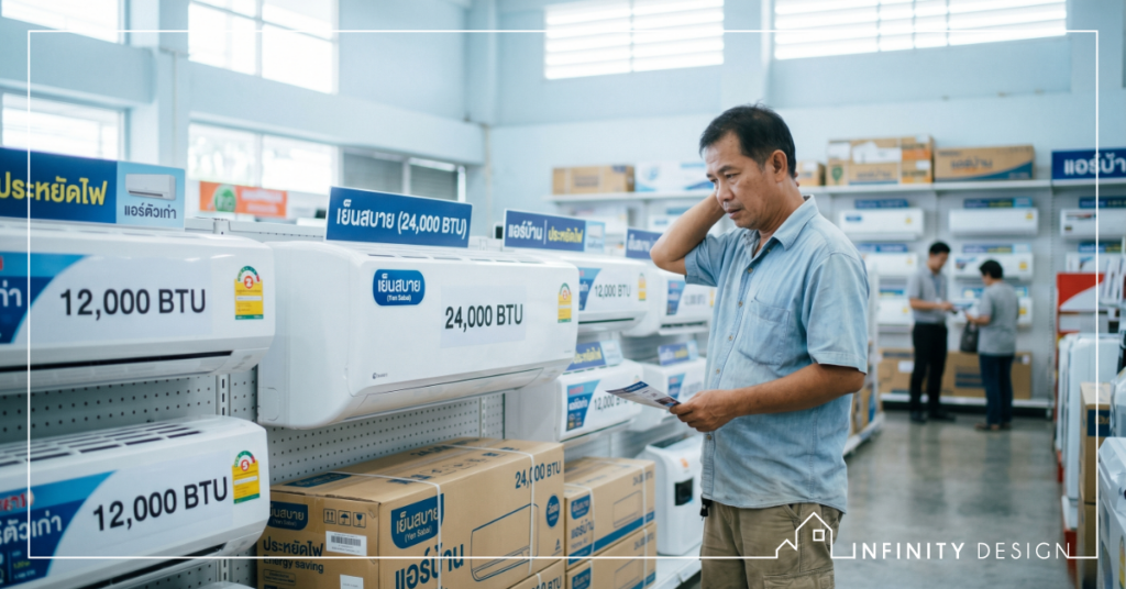 การซื้อแอร์ใหม่ที่มีขนาดที่ใหญ่ขึ้น